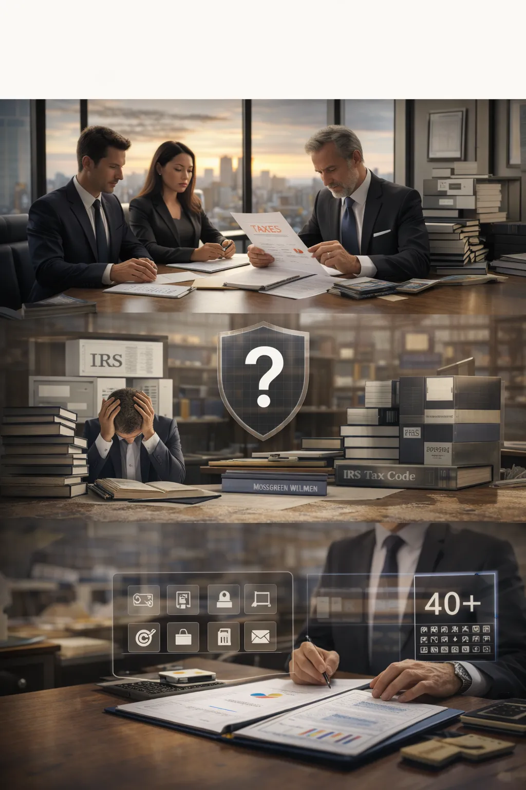 Business owner overwhelmed by tax complexity